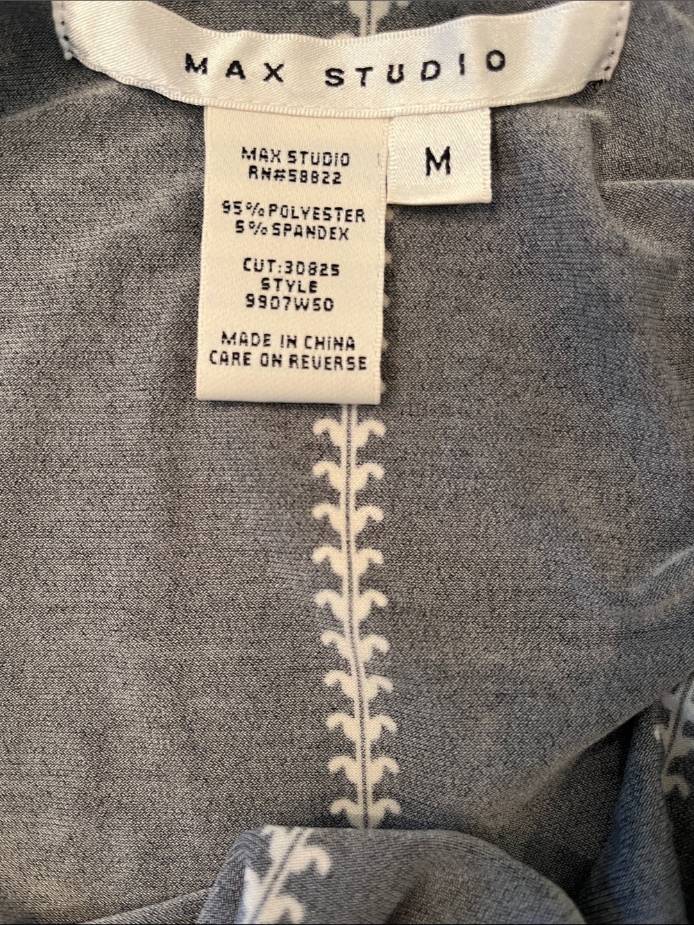 Max Studio Black Midi Dress with White Stitch-Accent and Side Tie - Picture 5 of 5